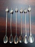 Zes verzilverde  Koffielepeltjes met Koffieboon Design, Ophalen of Verzenden
