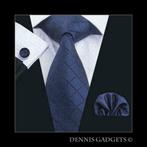 Dennis Gadgets: 100 % zijden stropdas ( 3 delig !! ) DG 1656, Ophalen of Verzenden, Nieuw, Blauw, Met patroon