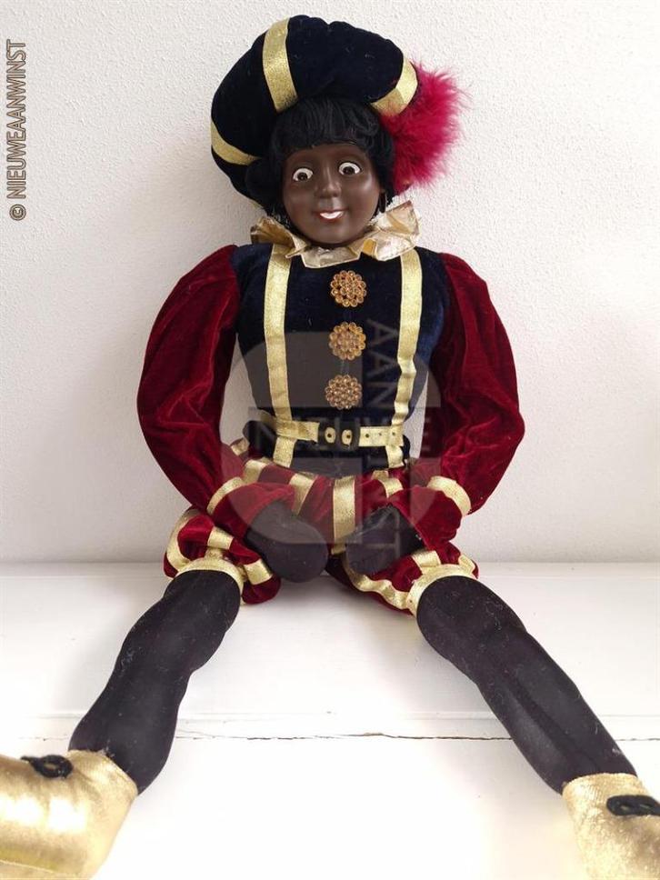 Authentieke V&D etalage zwarte Piet pop - 80cm, bruinrood, Diversen, Sinterklaas, Nieuw, Verzenden