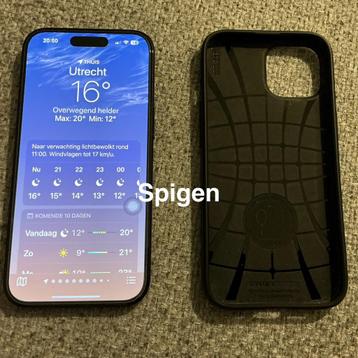 € 475,- Apple iPhone 15 + Spigen hoes 128GB afhalen Utrecht beschikbaar voor biedingen