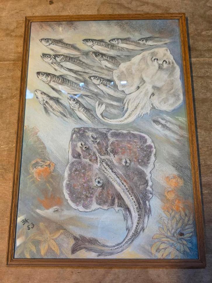 Origineel werk 1954 – “De Roggen” – E. van Konijnenburg – 38, Antiek en Kunst, Kunst | Tekeningen en Foto's, Ophalen