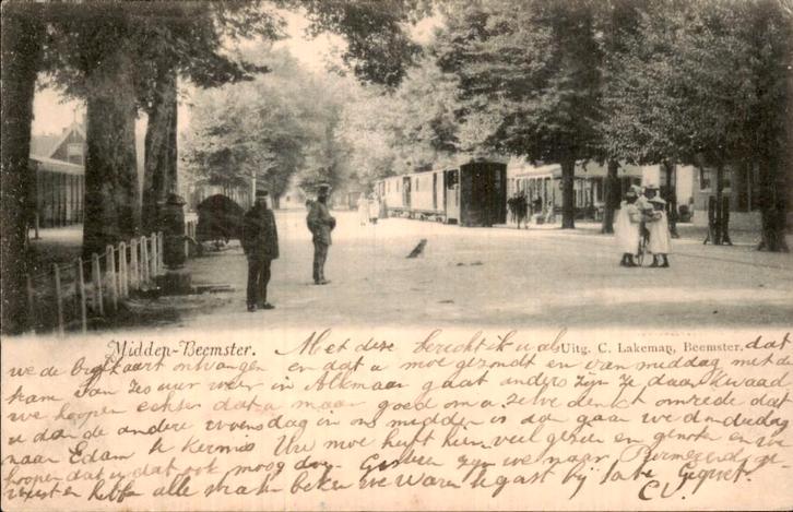Midden-Beemster - Briefkaart - Straatbeeld, Verzamelen, Ansichtkaarten | Nederland, Gelopen, Noord-Holland, 1920 tot 1940, Ophalen of Verzenden