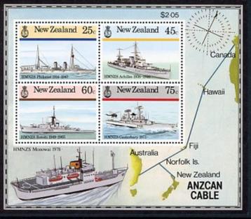 New Zealand- 1985- blok = motief Schepen  beschikbaar voor biedingen