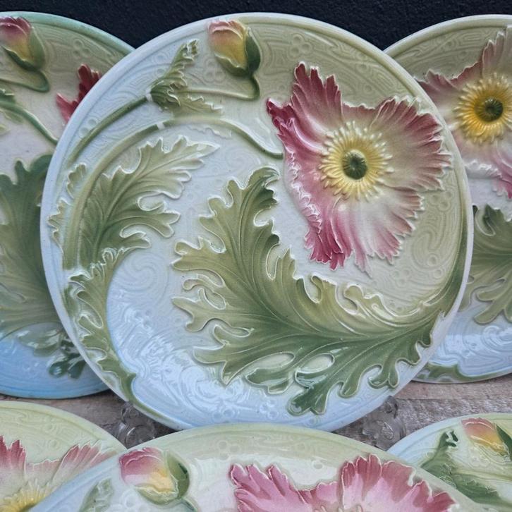 Keller Guerin St Clement barbotine aardewerk bord, Antiek en Kunst, Antiek | Keramiek en Aardewerk, Ophalen of Verzenden