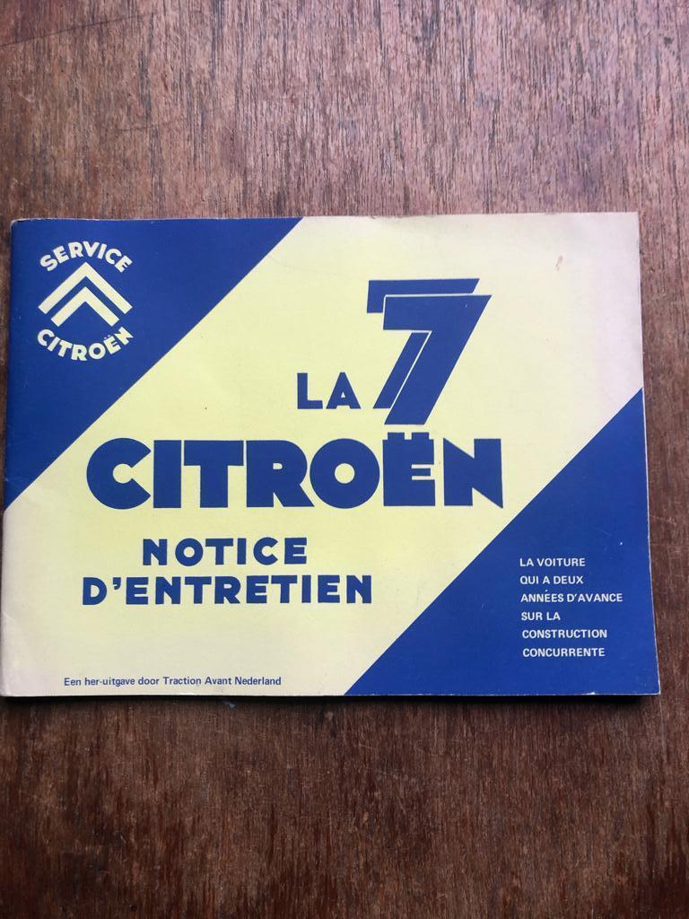 Instructieboekje Citroen TA 7 Traction Avant remake, Ophalen of Verzenden