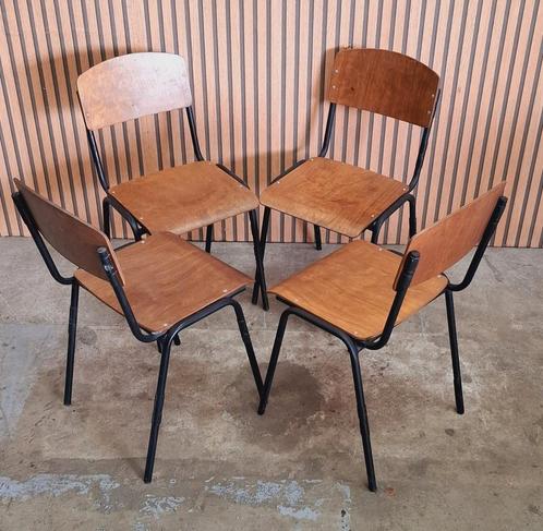 14 x Vergaderstoelen hout metaal Vintage schoolstoelen cafe, Huis en Inrichting, Stoelen, Zo goed als nieuw, Vijf, Zes of meer stoelen