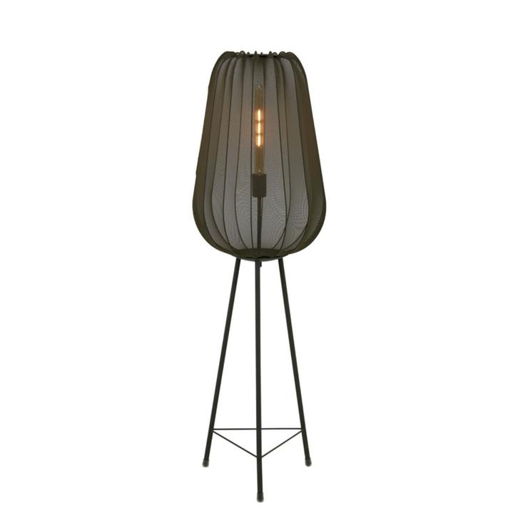 Groene stoffen staande lamp Light & Living Plumeria, Huis en Inrichting, Lampen | Vloerlampen, Nieuw, 100 tot 150 cm, Overige materialen