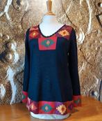 💖Prachtig 100% Baby Alpaca wollen trui Intarsia M, Ophalen of Verzenden, Nieuw, Maat 38/40 (M), Zwart