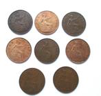 8 x Verenigd Koninkrijk 1 penny, 1921-1936, Ophalen of Verzenden, Overige landen, Setje