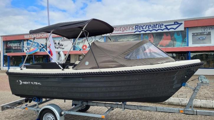 Verkocht!   Next 475 Sloep | Suzuki DF9.9B | Nieuwe trailer!, Watersport en Boten, Sloepen, Nieuw, Tot 10 pk, 3 tot 6 meter, Buitenboordmotor