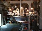 Aparte art Deco zilverkleurige hanglamp., Huis en Inrichting, Lampen | Kroonluchters, Ophalen, Zo goed als nieuw