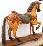 Vintage fraai decoratief massief houten paard., Antiek en Kunst, Ophalen
