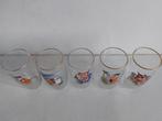 Vintage 60 jr Flintstones Glazen Set van 5, Glas of Glazen, Gebruikt, Ophalen of Verzenden, Glas