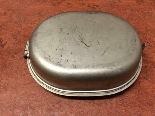 stalen eetset US army pan met bordje en bestek, Caravans en Kamperen, Kampeeraccessoires, Gebruikt, Ophalen of Verzenden