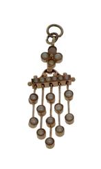 Zaad parels antieke 14k gouden ketting hanger dames fraai, Sieraden, Tassen en Uiterlijk, Antieke sieraden, Ophalen of Verzenden