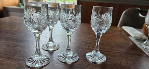 Kristallen Likeurglaasjes - Set van 4, Antiek en Kunst, Antiek | Glas en Kristal, Ophalen