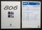 Folder Peugeot 806 met prijslijst - 1999, Verzenden, Gelezen, Peugeot