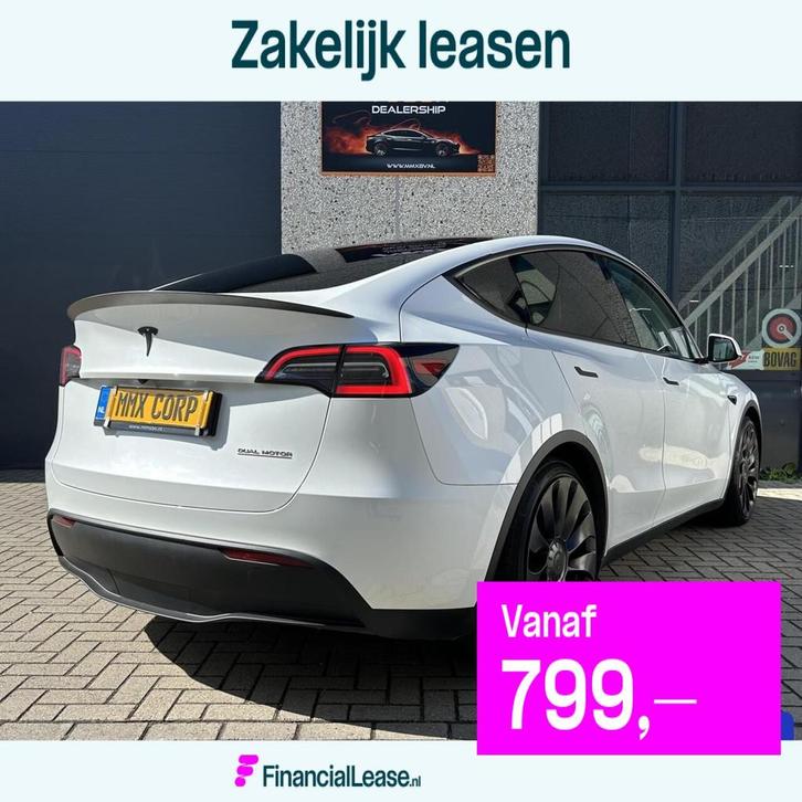 Tesla Model Y Performance + MMX PACK, Auto's, Tesla, Bedrijf, Lease, Financial lease, Model Y, ABS, Achteruitrijcamera, Adaptive Cruise Control
