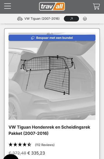 Hondenrek voor VW Tiguan 2007 tot 2016 beschikbaar voor biedingen