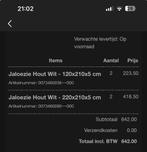 Nieuwe witte houten jaloezieën - zie foto's voor afmetingen, Ophalen, 100 tot 150 cm, 200 cm of meer, Wit