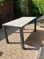 Tuintafel keramiek blad antraciet onderstel 140x75cm, Tuin en Terras, Tuintafels, Ophalen, Zo goed als nieuw, Rechthoekig, Overige materialen