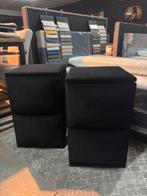 2 Nieuwe Zwarte Velvet Nachtkastjes met Lades, Overige materialen, Minder dan 45 cm, Nieuw, Ophalen of Verzenden