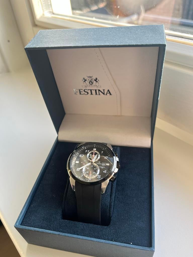 Festina Chronograph 1/100 horloge - Zo goed als nieuw, Sieraden, Tassen en Uiterlijk, Horloges | Heren, Overige merken, Staal