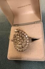 Slang Ring Kristal Glimmend Vintage Item Zilver, Met kristal, Ophalen of Verzenden, Kleiner dan 17, Dame