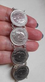 Zilveren armband met 8 halve guldens van Wilhelmina nr.1280, Verzenden, Zilver, Armband
