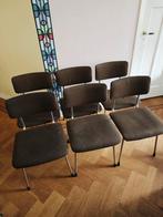 6 vintage Gispen 1231 stoelen  Hilversum, Huis en Inrichting, Stoelen, Ophalen, Gebruikt, Bruin, Metaal