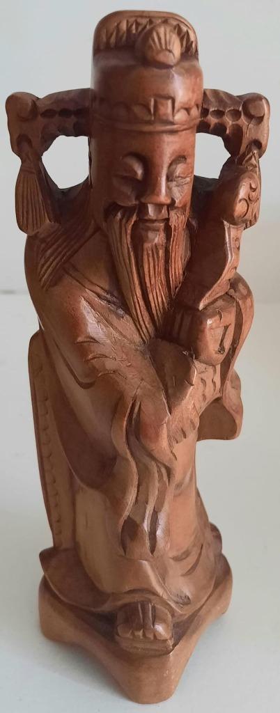 Mahoniehouten religie beeldje, Antiek en Kunst, Antiek | Religie, Ophalen of Verzenden