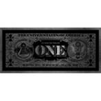 OPRUIMING! Aluminium art schilderij - One dollar - zilver, Nieuw, 125 cm of meer, Ophalen of Verzenden, Schilderij