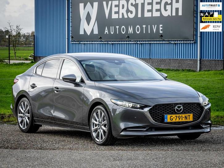 Mazda 3 2.0 e-SkyActiv-X M Hybrid 180 Luxury Leder|HeadUp di, Auto's, Mazda, Bedrijf, Te koop, 360° camera, ABS, Achteruitrijcamera