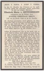 Elisabeth van Heynsbergen 1873 Grave + 1953 Sittard, 80 jr, Verzenden, Bidprentje