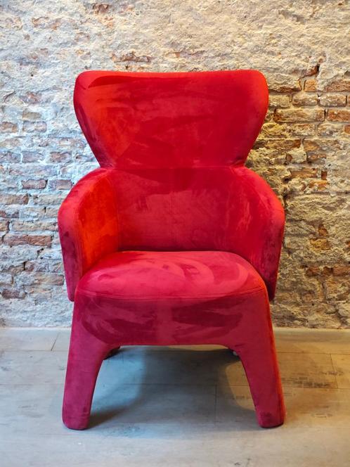 Bold Monkey prinsessen have feelings rood fluweel fauteuil, Huis en Inrichting, Fauteuils, Nieuw, Ophalen of Verzenden