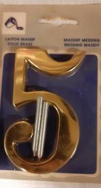 Grote koperen letters massief messing 10 cm groot huisnummer, Ophalen of Verzenden, Nieuw