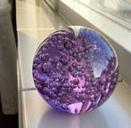 presse papier paars violet luchtbellen glasbol vintage glas, Antiek en Kunst, Antiek | Glas en Kristal, Ophalen of Verzenden