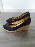 H&M sleehak pumps met rotan / satijn look, Zwart, Ophalen of Verzenden, Gedragen, Pumps