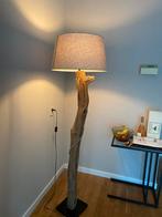 Boomstam Lamp - 170cm Hoog, Kap 50cm, Huis en Inrichting, Lampen | Vloerlampen, Ophalen of Verzenden, Zo goed als nieuw, Hout