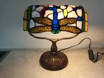 Tiffany Bureaulamp met Libelle Motief, Gebruikt, Ophalen of Verzenden, Minder dan 100 cm, Tiffany