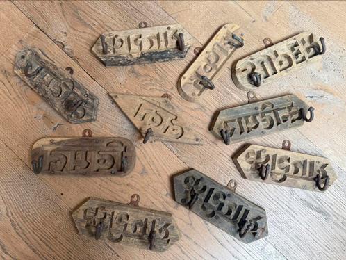 Kapstok haken landelijk stoer sober hout steenmal 10 stuks, Huis en Inrichting, Woonaccessoires | Kapstokken, Nieuw, Wandkapstok