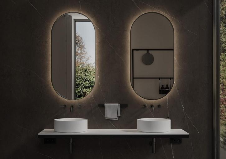 Mooie ovale kopere spiegel B500xH1000mm, Huis en Inrichting, Woonaccessoires | Spiegels, Nieuw, 50 tot 75 cm, 100 tot 150 cm, Ovaal