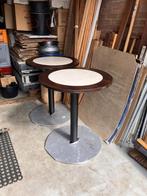 2 (zgan) terrastafels; horeca, Ophalen, Gebruikt, Rond, Overige materialen