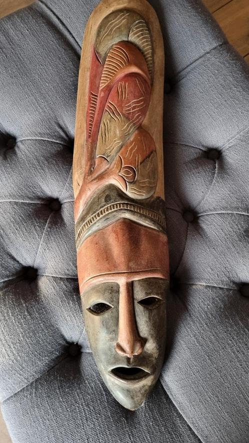 AFRIKAANS HOUTSNIJWERK MASKER 60 x 15 cm, Antiek en Kunst, Kunst | Niet-Westerse kunst, Ophalen of Verzenden