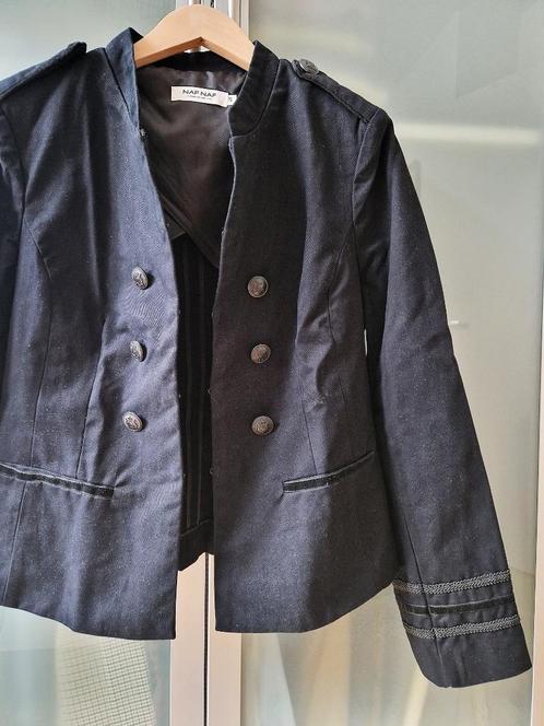 Officier jas zwart Naf Naf maat 44, Kleding | Dames, Jassen | Zomer, Zo goed als nieuw, Maat 42/44 (L), Zwart, Ophalen of Verzenden