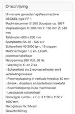 Freesbank Deckel FP1, Ophalen of Verzenden, Gebruikt, Freesbank