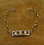 Goudkleurige Jasseron armband met fantasie tussenstuk, Marktplaats@koningsieraden.nl, Overige materialen, Verzenden, Nieuw