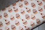 Family Fabrics Tricot katoen stof - Muffin Eggnog #3072, 120 cm of meer, Beige, Ophalen of Verzenden, Katoen