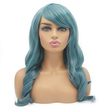 Carnaval pruik Smoke Blue lang krullend haar beschikbaar voor biedingen