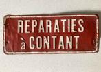 Vintage Aluminium bord. Reparaties a contant, Ophalen of Verzenden
